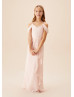 Cold Shoulder Petal Chiffon Ruffled Junior Bridesmaid Dress
